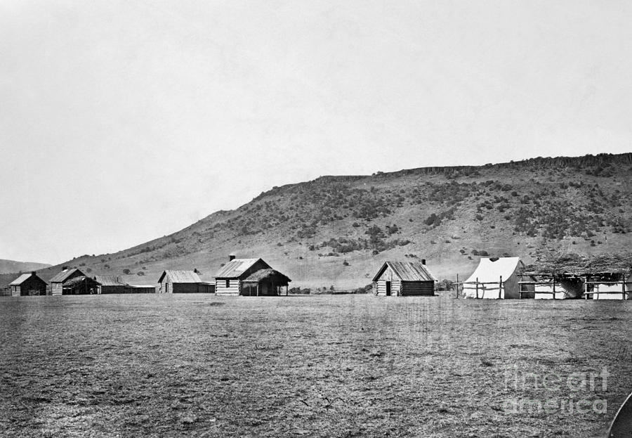 Architecture Photograph - Arizona: Log Cabins, 1871 by Granger