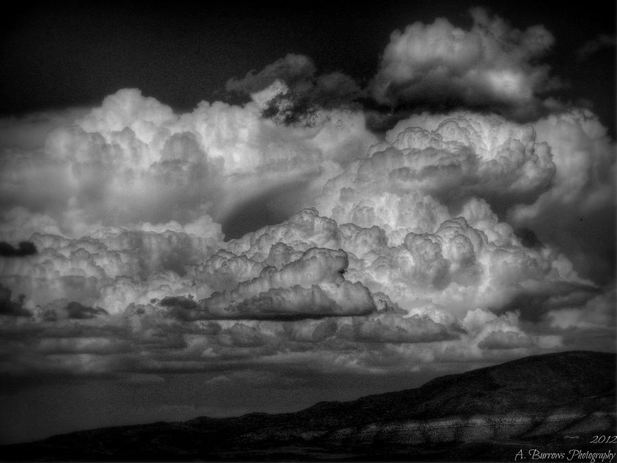 Arizona Monsoon Black And White by Aaron Burrows