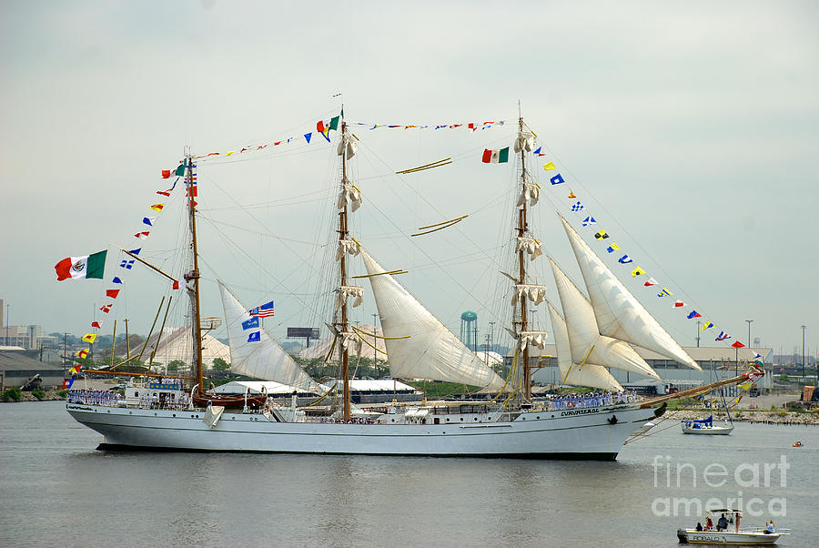 ARM Cuauhtemoc passing by Fort McHenry Photograph by Mark Dodd