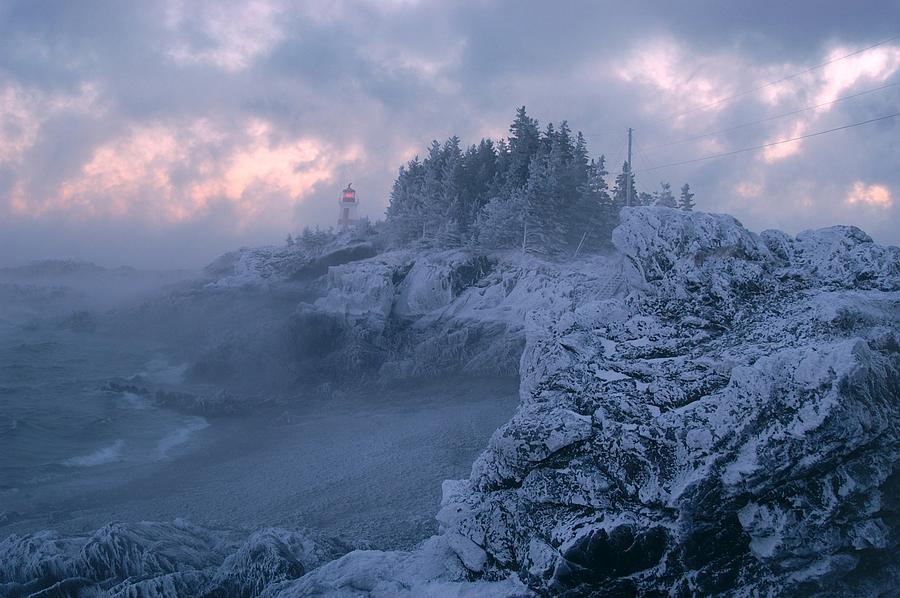 East Quoddy Lighthouse Photograph - Arrival in the cold by Don Dunbar