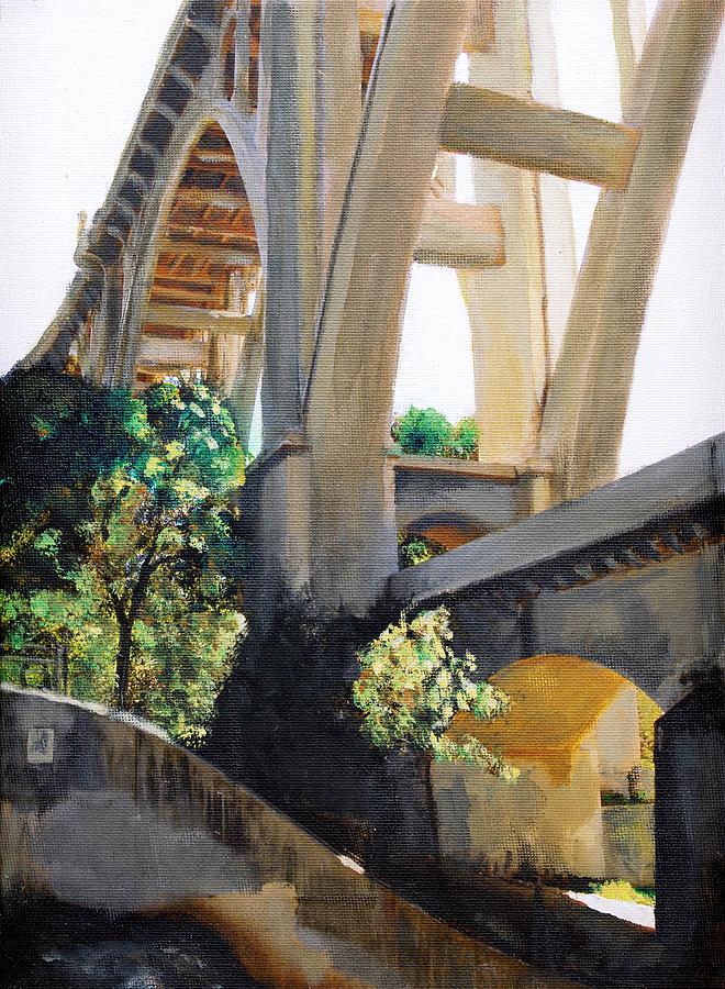 Arrooyo Seco Bridge II Painting by Randy Sprout