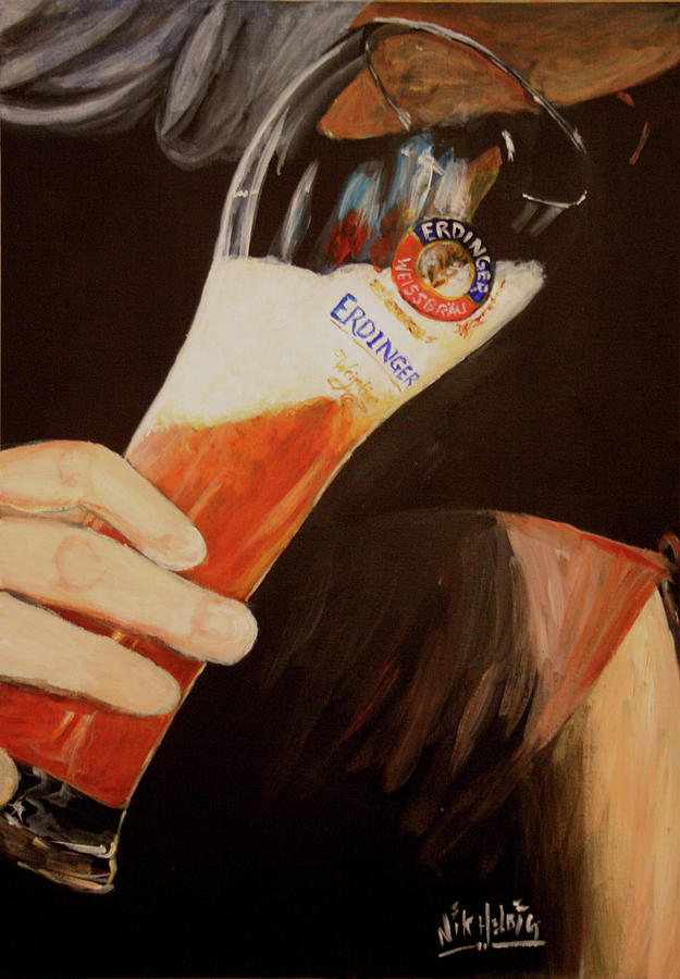 Beer Painting - Art of Erdinger by Nik Helbig