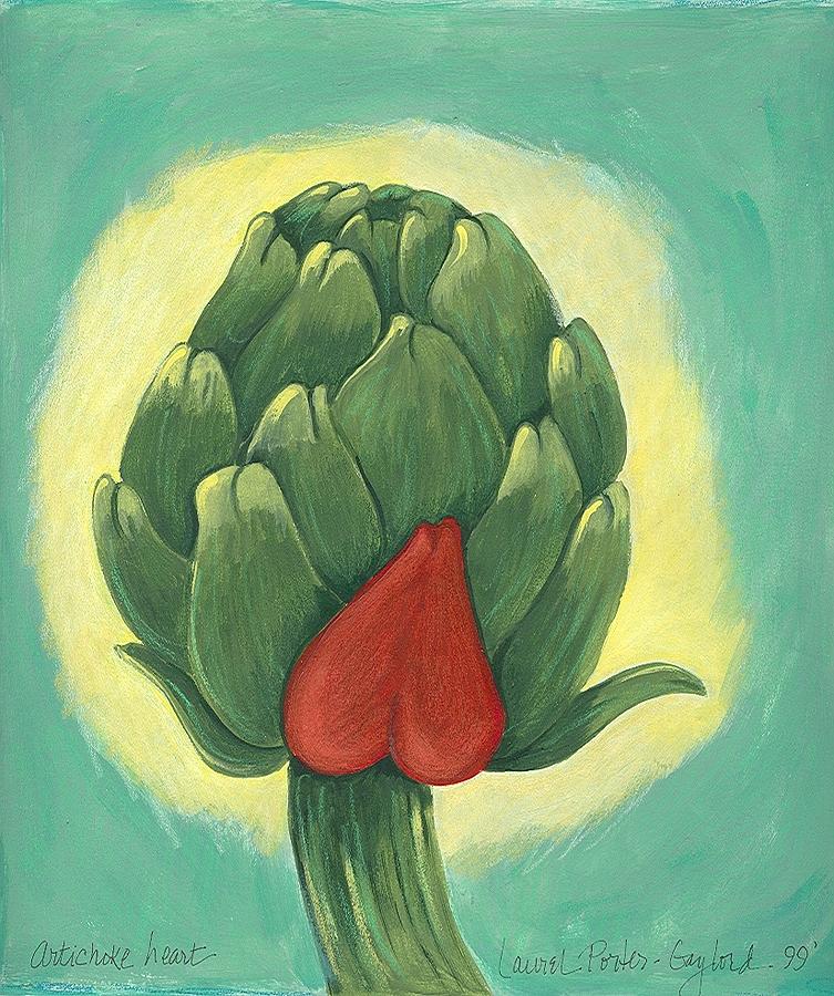 Artichoke Heart Painting by Laurel Porter-Gaylord