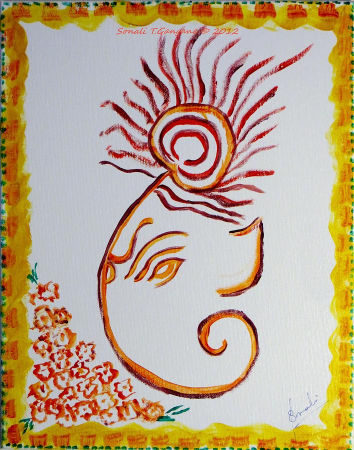 Artistic Lord Ganesha Painting by Sonali Gangane