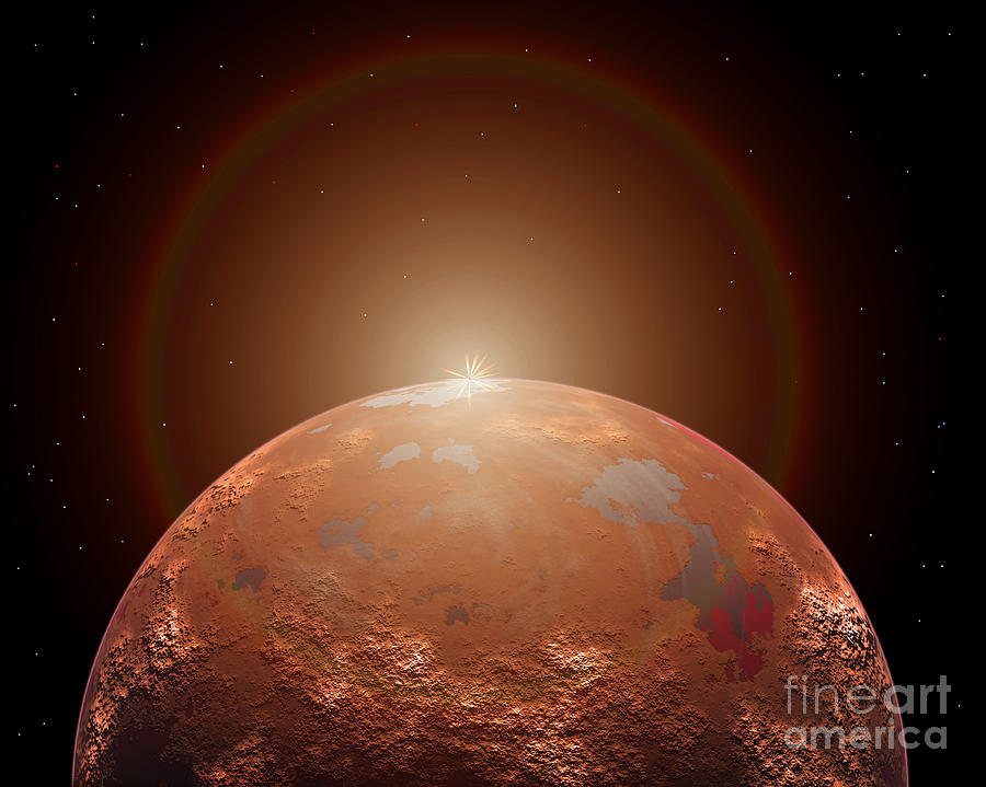 Artists Concept Of A Distant Red Planet Digital Art