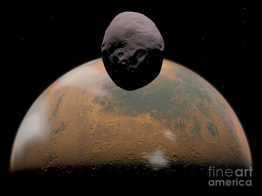 Artists Concept Of Mars And Its Tiny Digital Art by Walter Myers