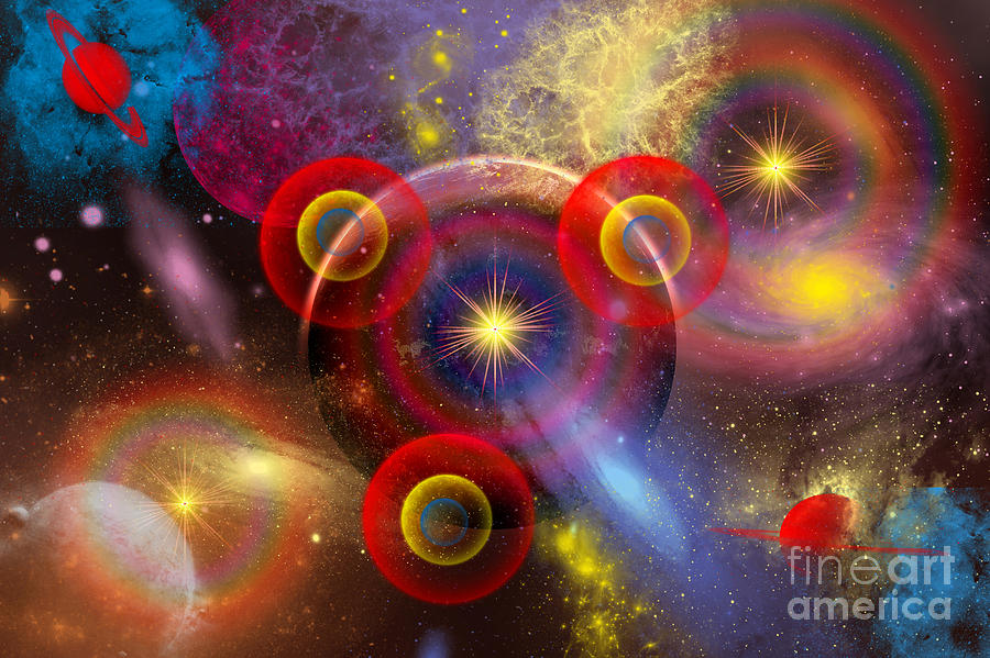 Artists Concept Of Planets And Stars Digital Art