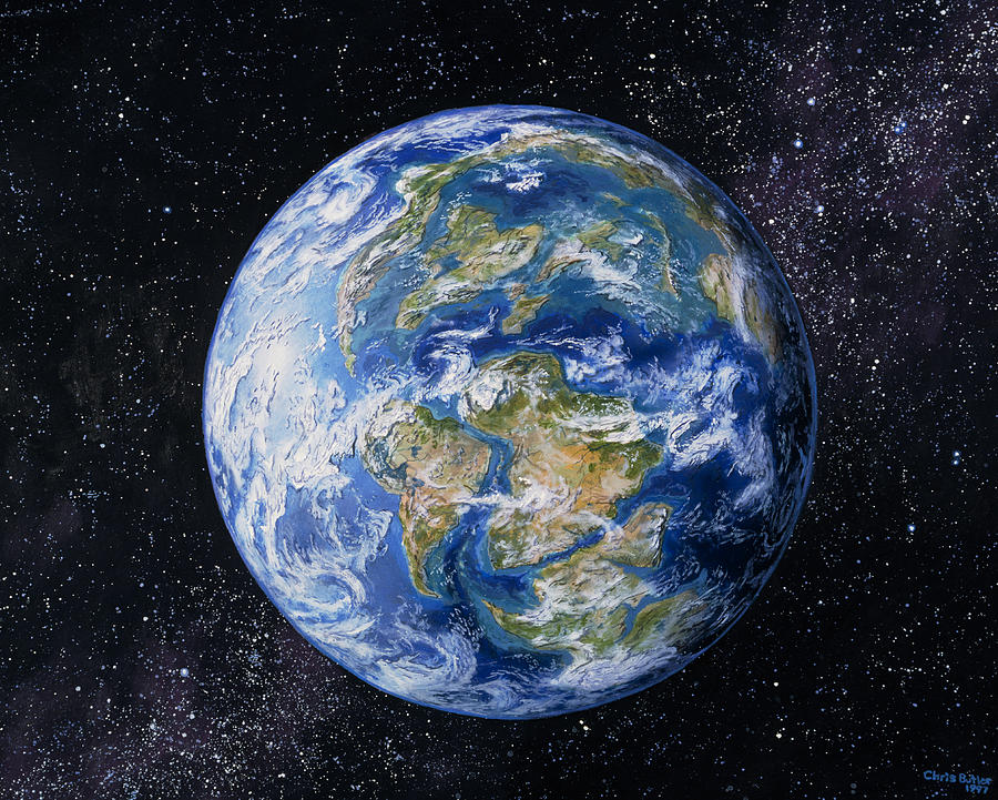 Artwork Of The Earth 100 Million Years Ago Photograph by Chris Butler
