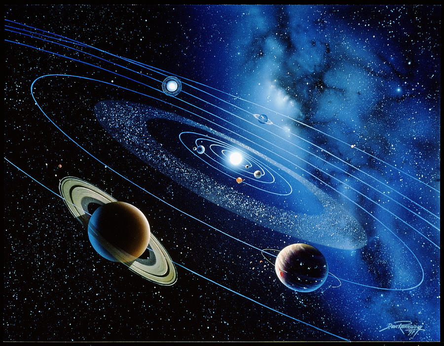 Artwork Of The Solar System With Planetary Orbits Photograph by Detlev ...