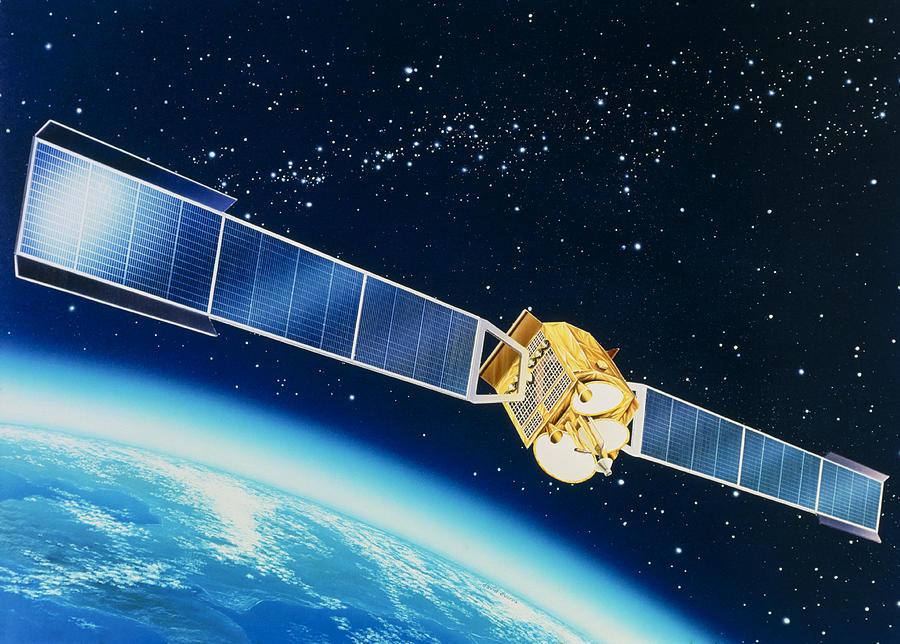 Artwork Of The Telecom 1a Communications Satellite Photograph By David 