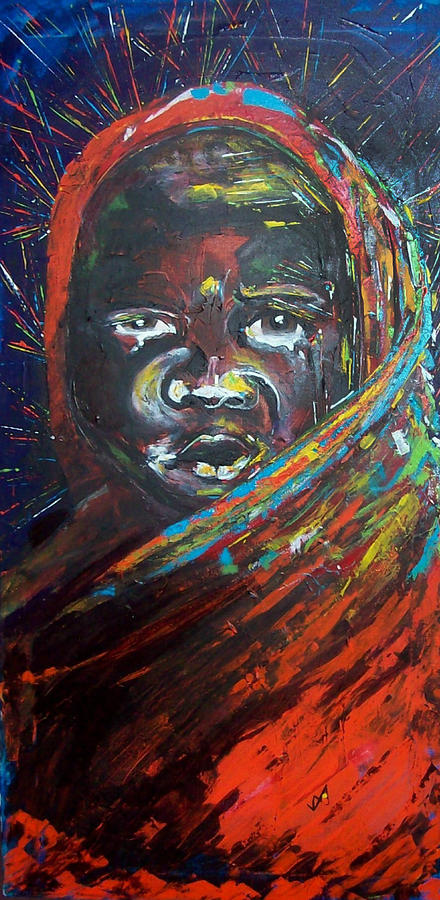 Darfur Painting - As Tears Run Dry by Valerie Wolf Darfur Painting - As Tears Run Dry by Valerie Wolf