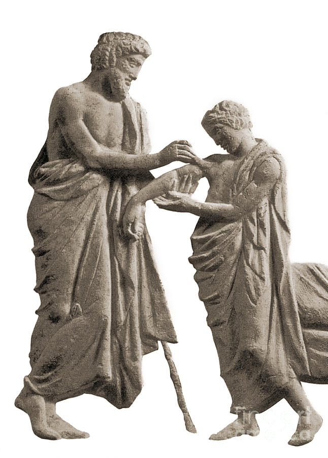 Ascelpius Tending Ancient Greek Patient Photograph by Science Source