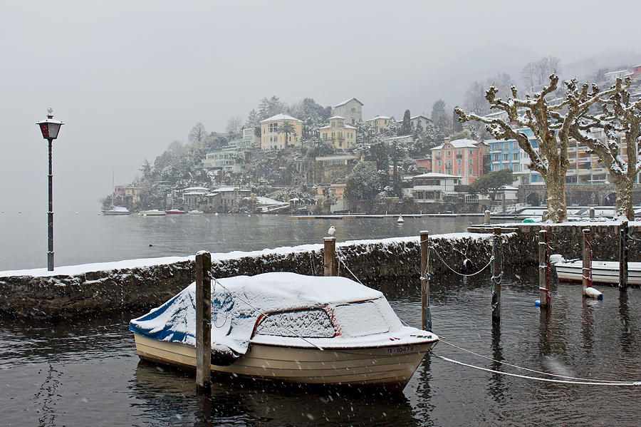 Architecture Photograph - Ascona with snow by Joana Kruse