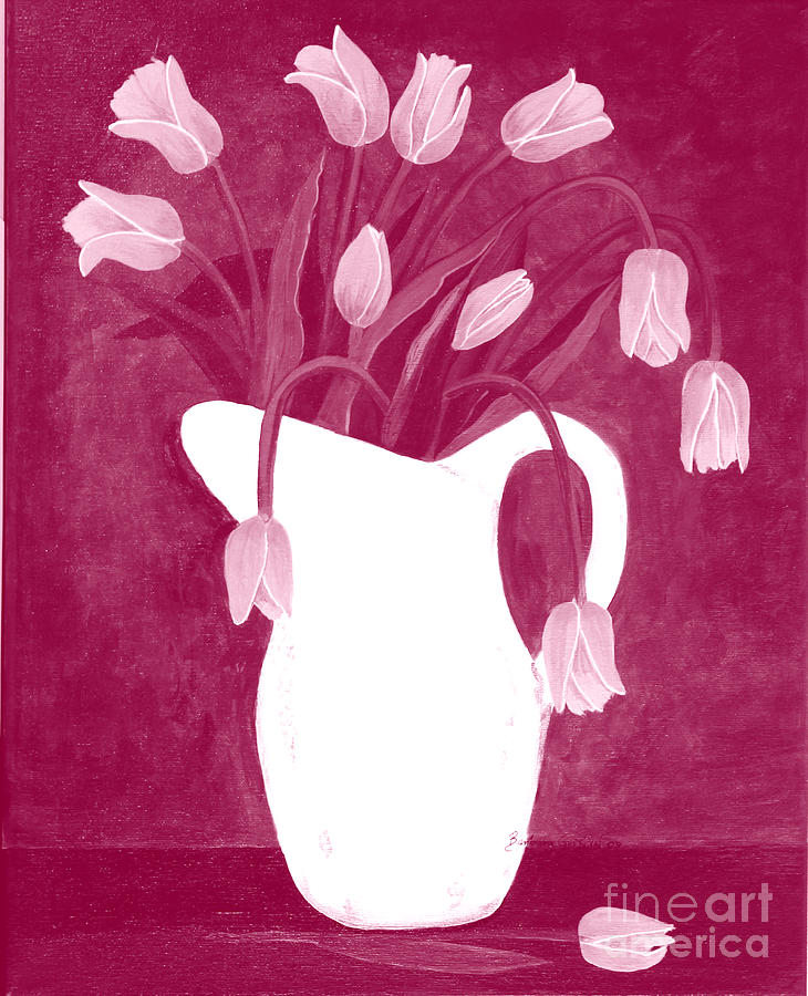 Ashes of Roses Tulips Painting by Barbara A Griffin