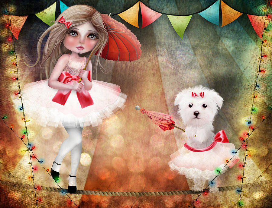 Circus Digital Art - Asia And Snow At The Circus by Jessica Von Braun Circus Digital Art - Asia And Snow At The Circus by Jessica Von Braun