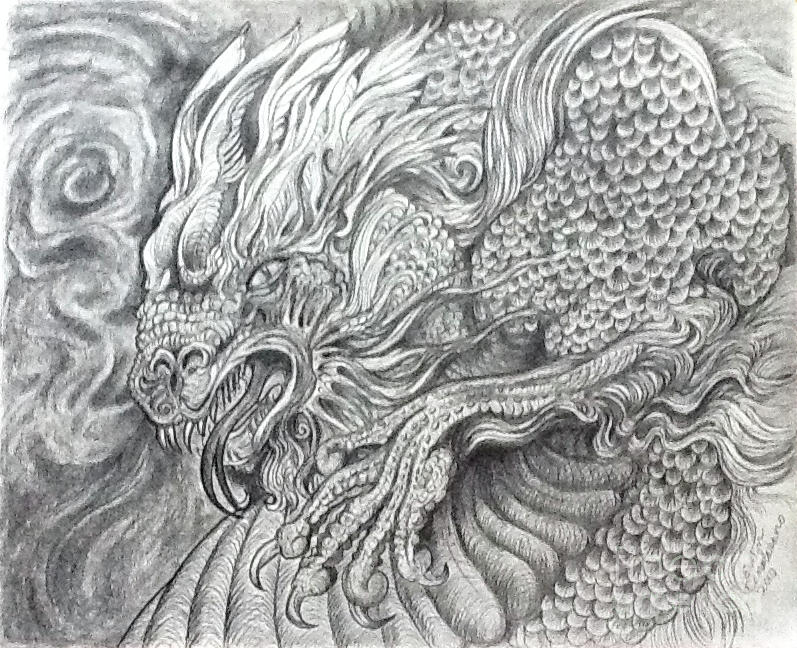 Asian Dragon Drawing by Evelyn Cammarano - Fine Art America