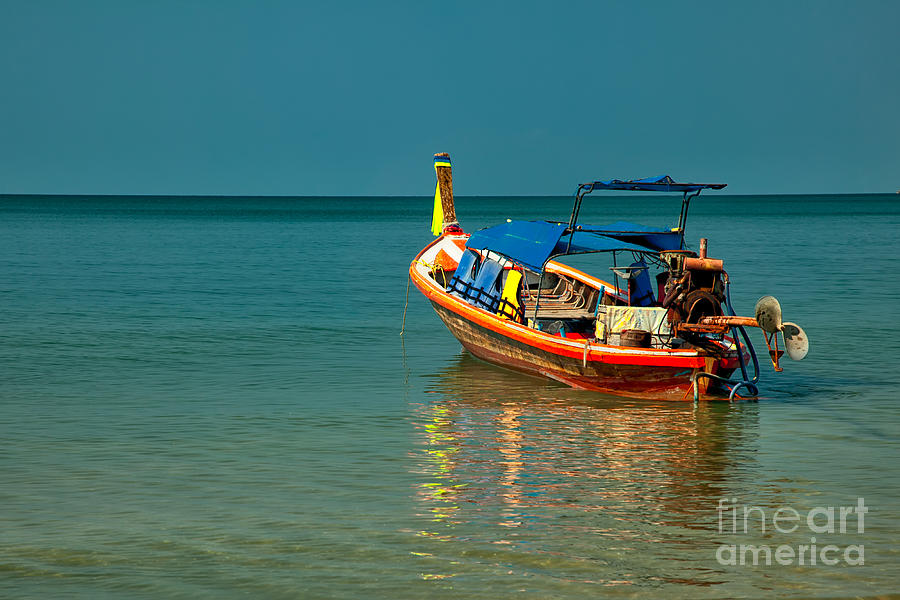 Thai Boat Photograph - Asian Longboat  by Adrian Evans