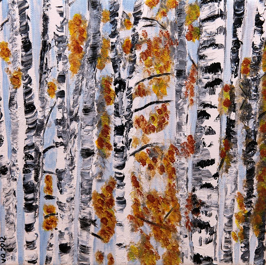 Aspen Forest in Fall Painting by Valerie Ornstein | Fine Art America