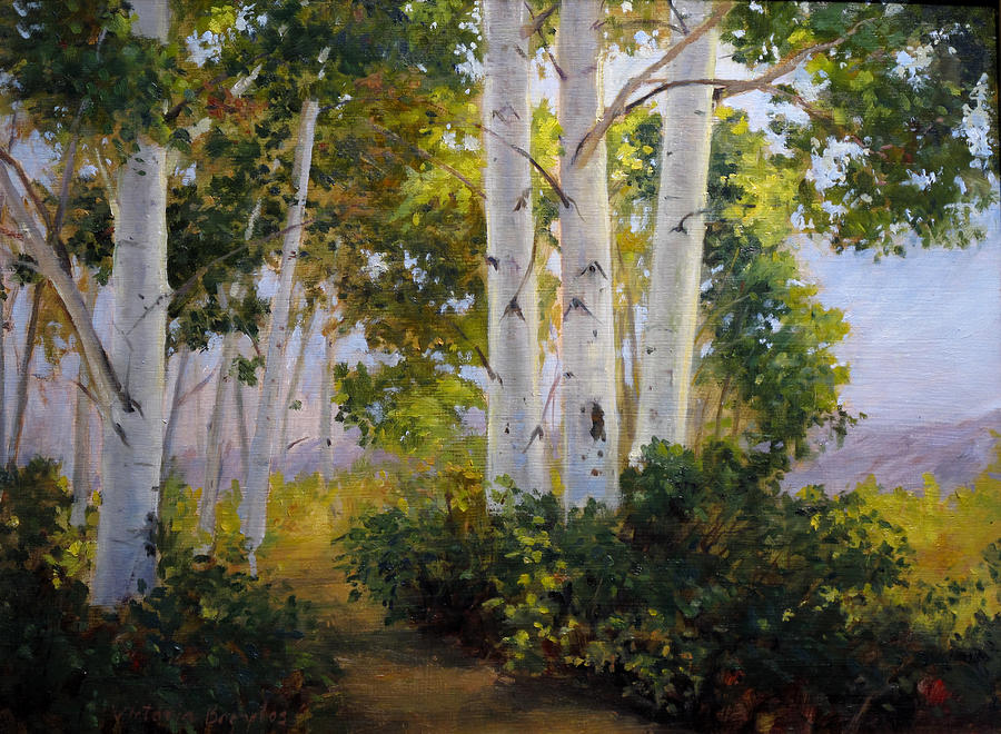 Aspen Grove Painting by Victoria  Broyles