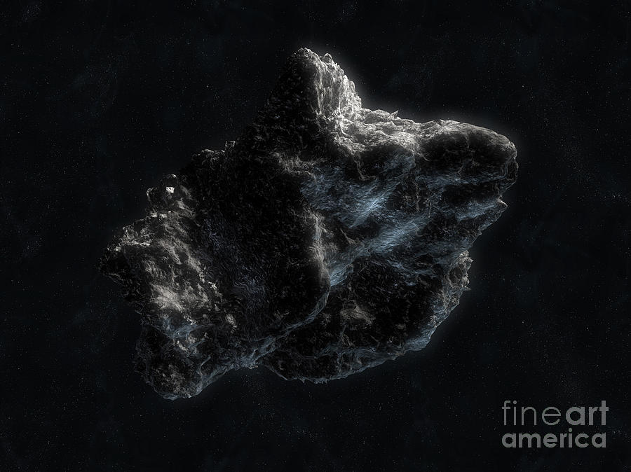 Asteroid In Space Digital Art by Carbon Lotus