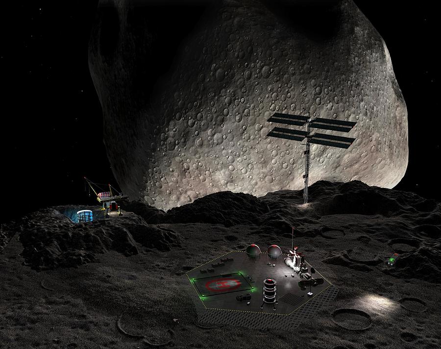 Asteroid Mining Settlement, Artwork Photograph By Walter Myers | Fine ...