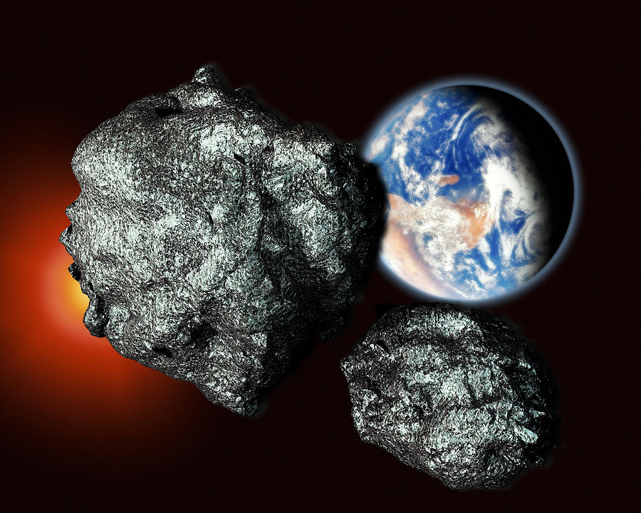 Armageddon Photograph - Asteroids Approaching Earth by Victor Habbick Visions