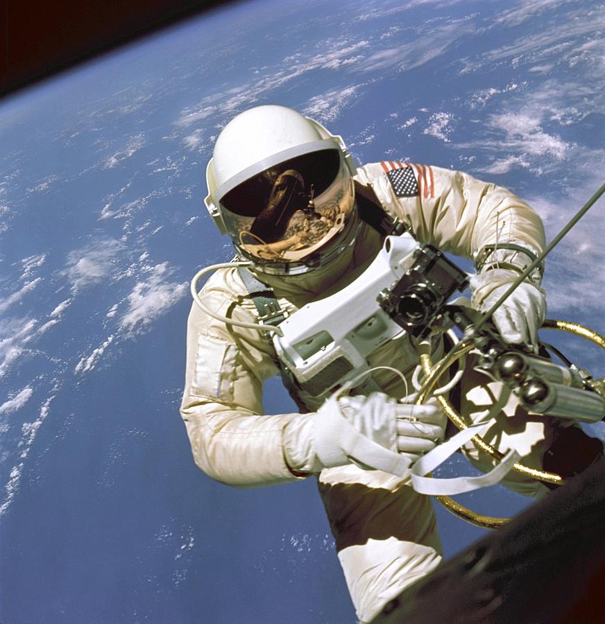 Space Ship Photograph - Astronaut Edward White Floats In Space by Everett