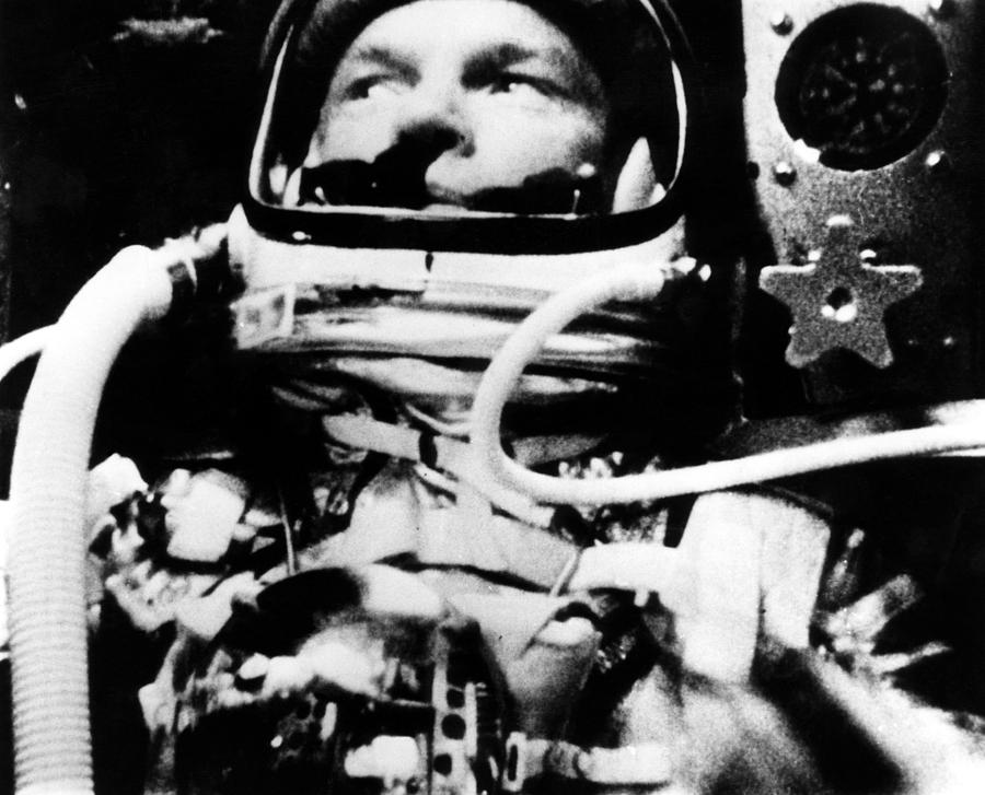 Space Photograph - Astronaut John Glenn In His Space by Everett