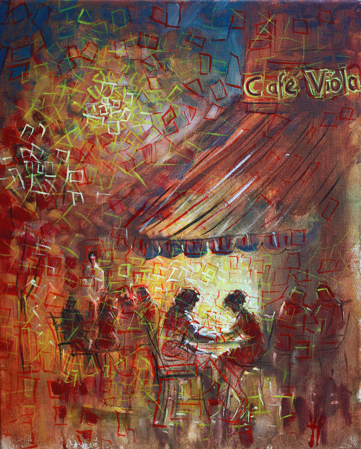 At Cafe Viola Painting by Viola El