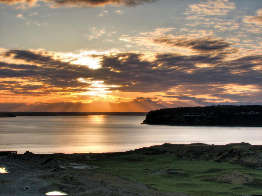 At Days End - Chambers Bay Golf Course Photograph by Chris Anderson