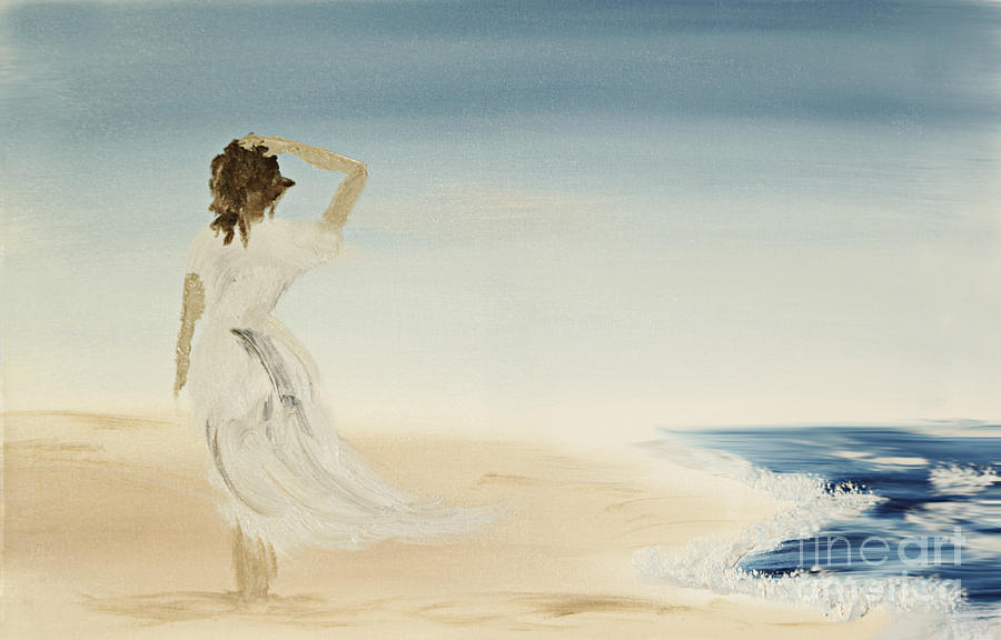 At the beach Painting by Andreas Berheide