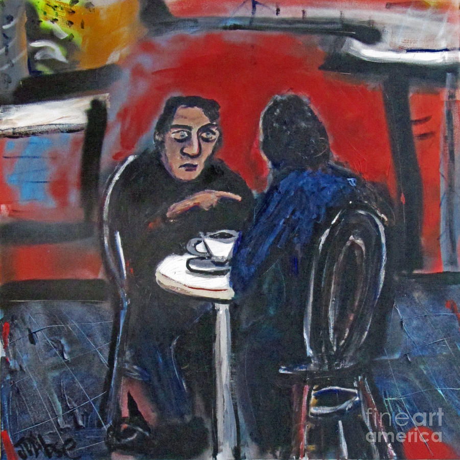 Coffee Painting - At the cafe by David Abse