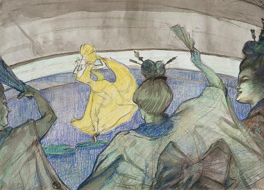 At the Circus Drawing by Henri de Toulouse-Lautrec