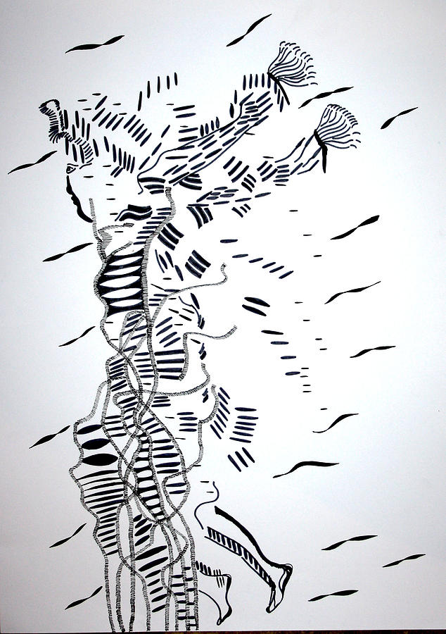 Atilogwu dance - Nigeria Drawing by Gloria Ssali
