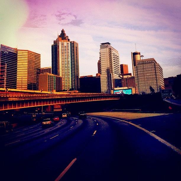 Atlanta Photograph - #atlanta #sky #skyline #city #highway by Samantha J