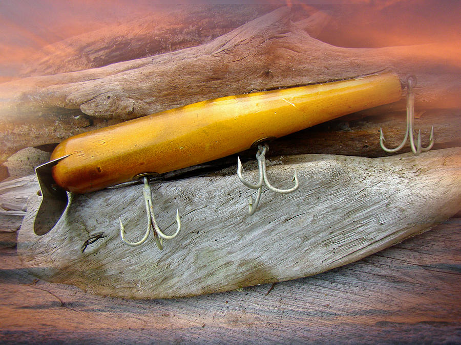 Atom A40 Vintage Saltwater Lure - Whiting Gold Photograph by Carol