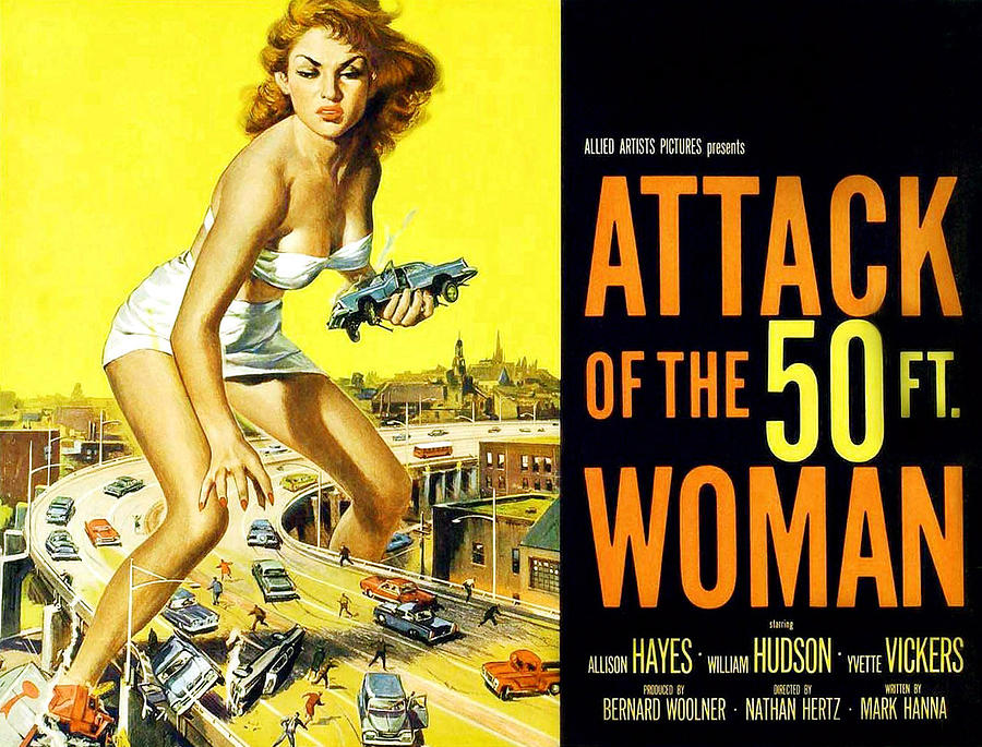 Wall Print Home Decor Housewarming gift Birthday gift Attack of the 50 Foot Woman 1958 Movie Poster