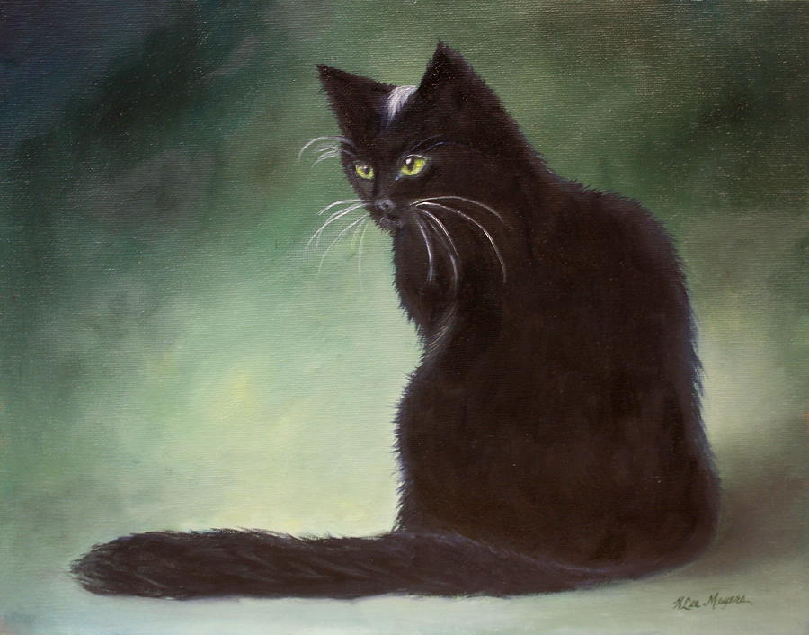 Cat Painting - Attitude by Helen Lee Meyers