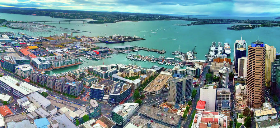 Auckland Harbor Bridge Panorama Photograph by Harry Strharsky