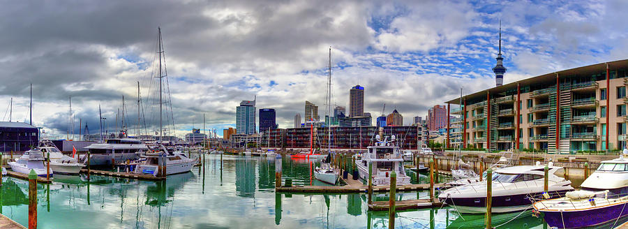 Auckland Harbor Panorama Photograph by Harry Strharsky