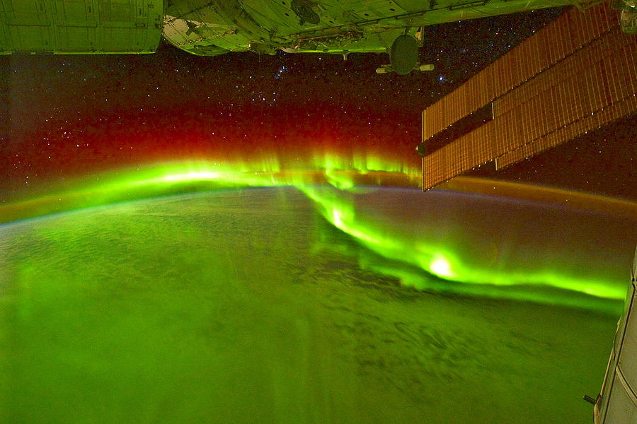 Aurora from Space Station Photograph by Padre Art