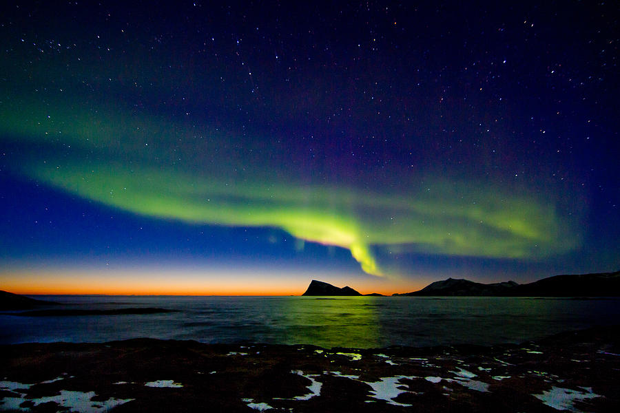 Aurora over Haja island Photograph by Frank Olsen