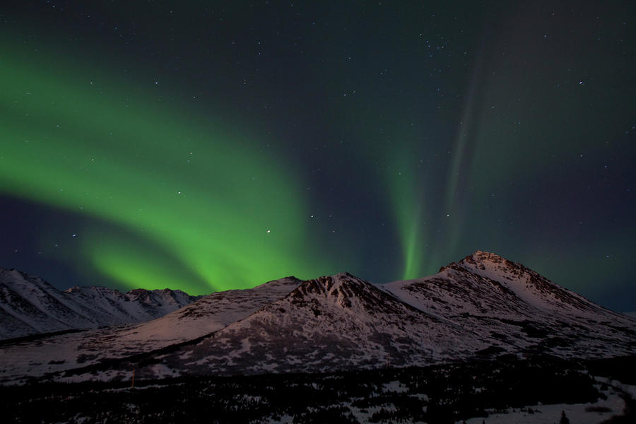 Anchorage Photograph - Auroras over the Chugachs by Tim Grams