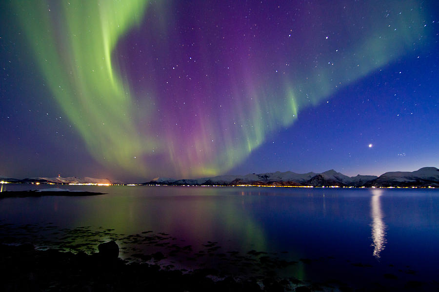 Auroras With Venus And Pleiades Photograph by Frank Olsen