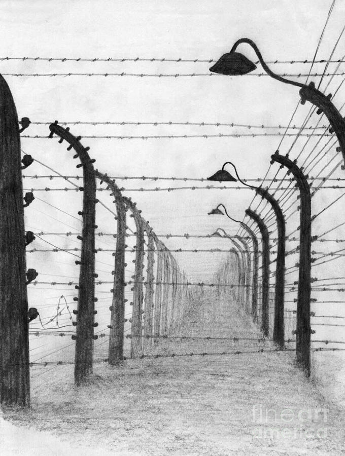 Auschwitz Drawing by Annemeet Hasidi van der Leij
