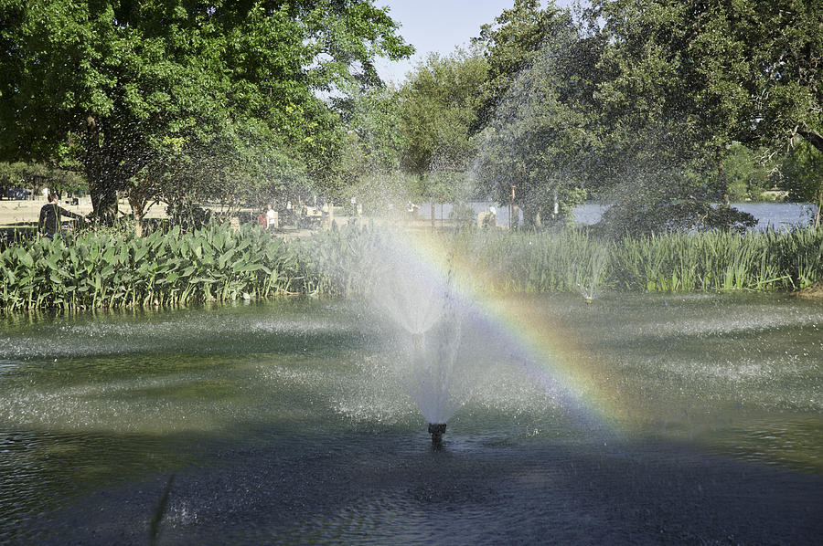 Austin Fountain Rainbow Photograph by Alan Tonnesen