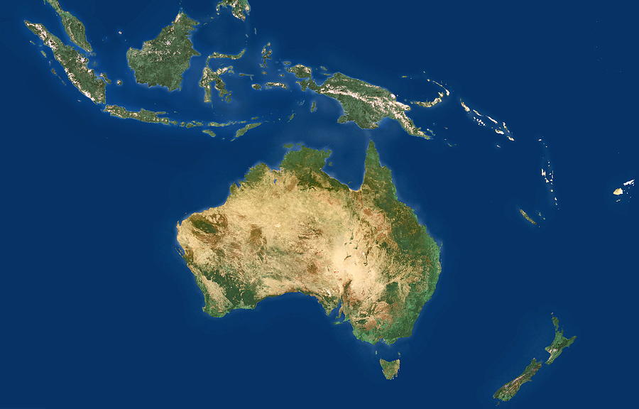 Australasia And South-eastern Asia Photograph by Planetobserver