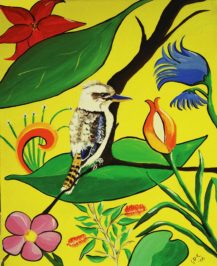 Australian Kookaburra Painting by Gloria Dietz-Kiebron