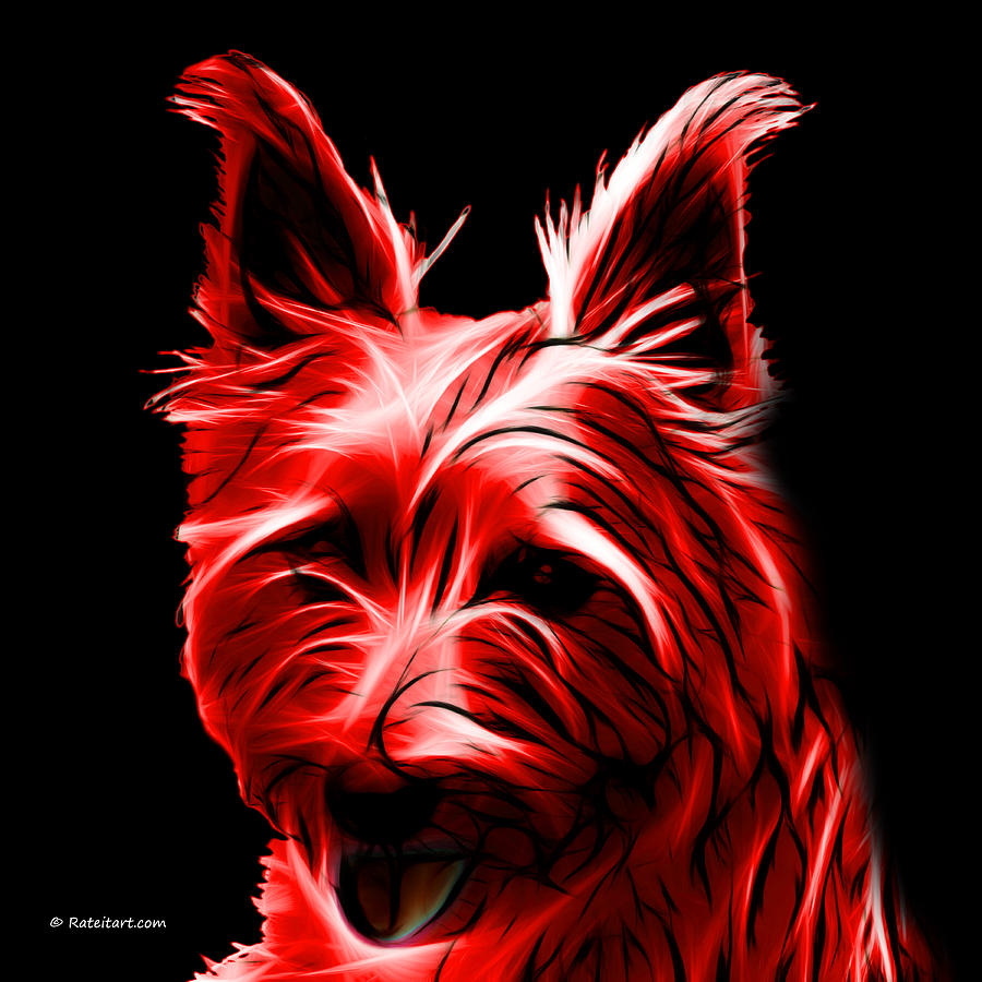 Australian Terrier Pop Art - Red Digital Art by James Ahn