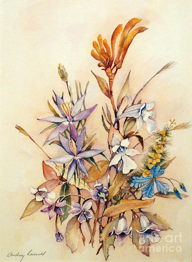 Australian wildflowers KP1 Painting by Audrey Russill - Fine Art America